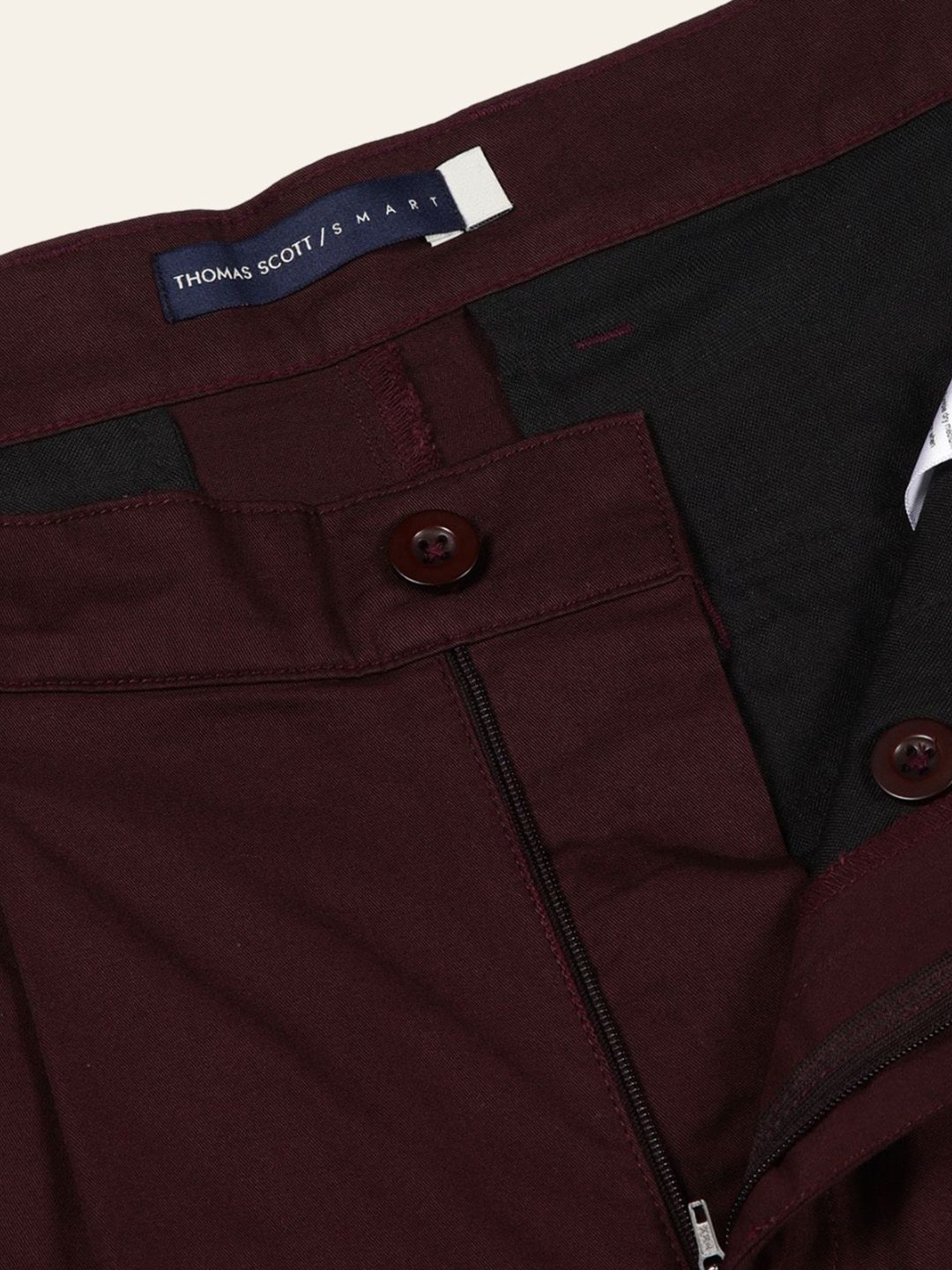 Wine Smart Regular Fit Mid-Rise Solid Cotton Woven Chinos Shorts For Men
