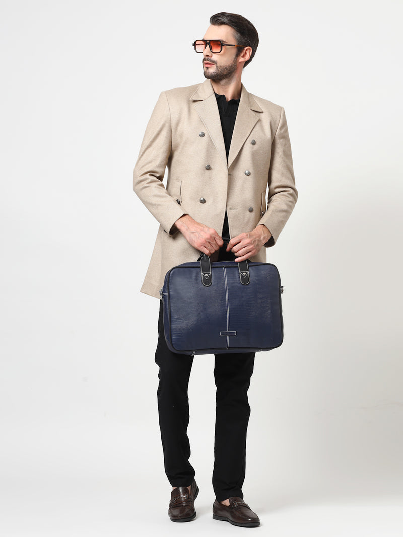 Thomas Scott Men Textured PU Laptop Bag