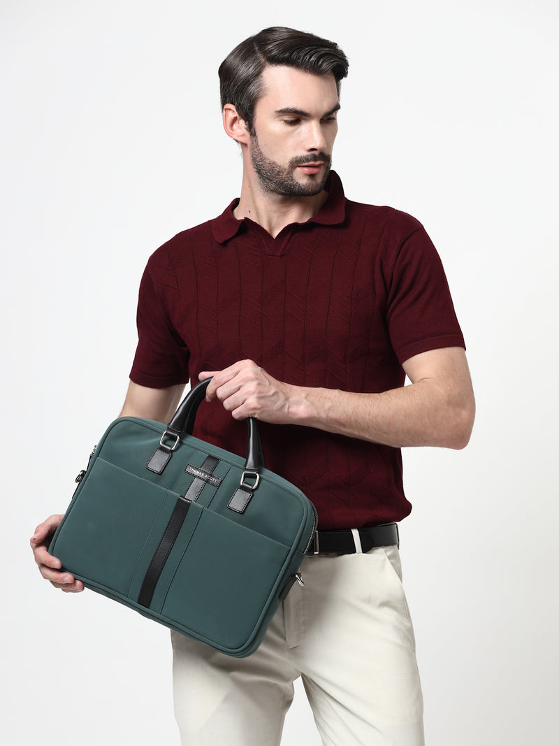 Thomas Scott Men PU Padded Laptop Bag