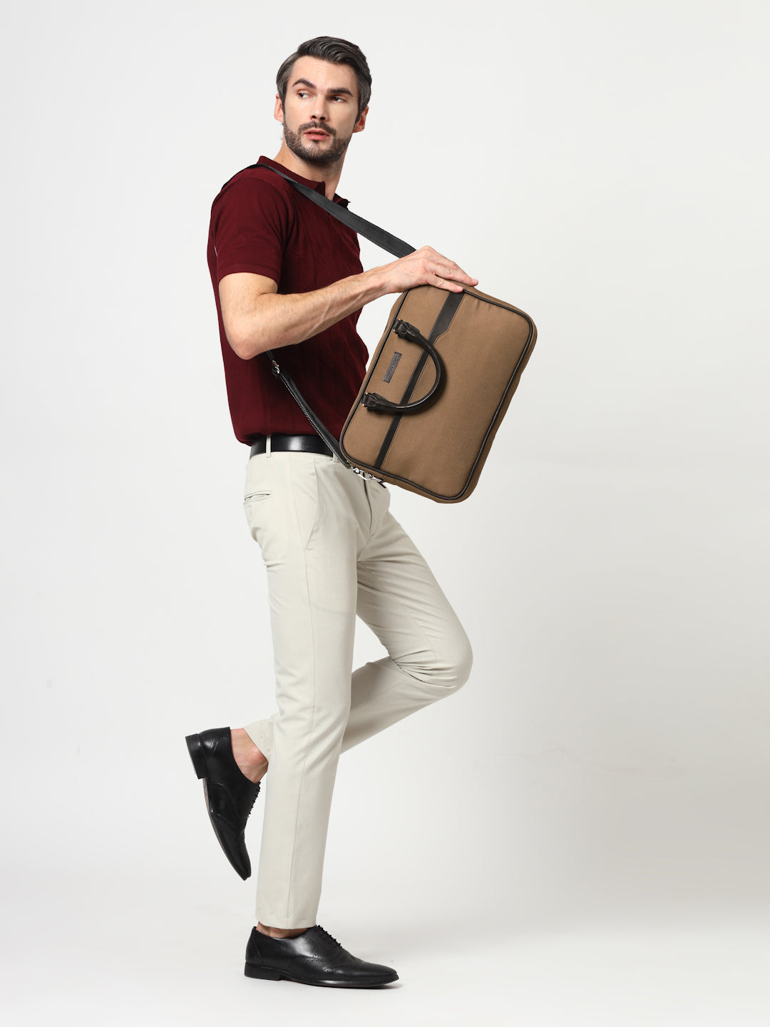 Thomas Scott Men PU Non-Padded Laptop Bag