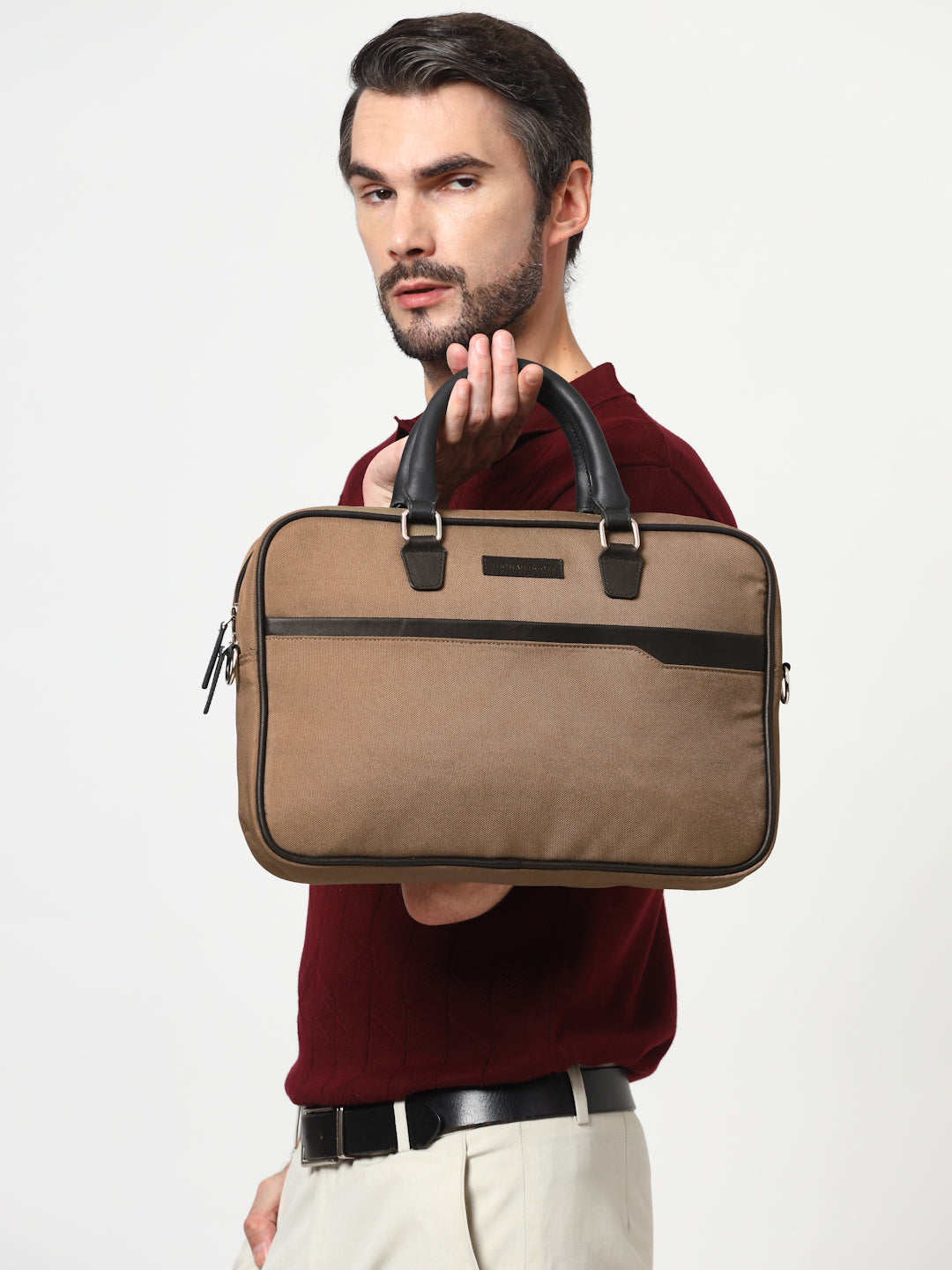 Thomas Scott Men PU Non-Padded Laptop Bag
