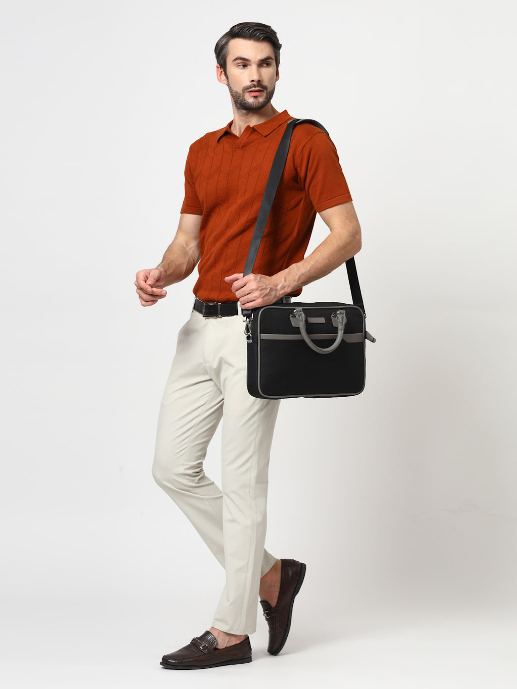 Thomas Scott Men PU Non-Padded Laptop Bag