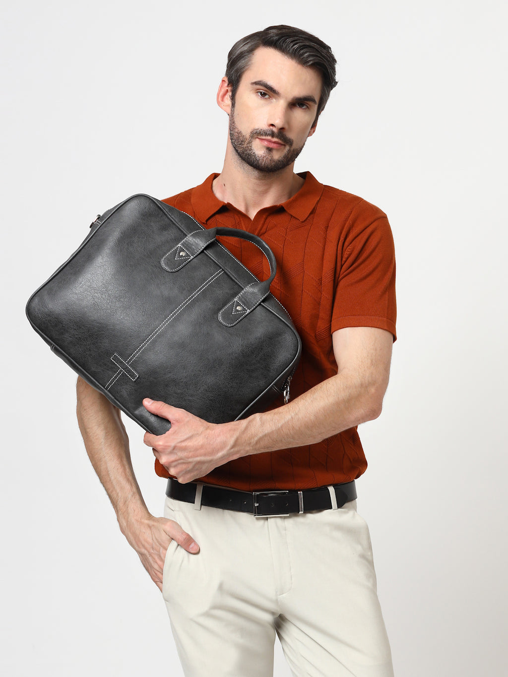 Thomas Scott Men Textured Laptop Bag