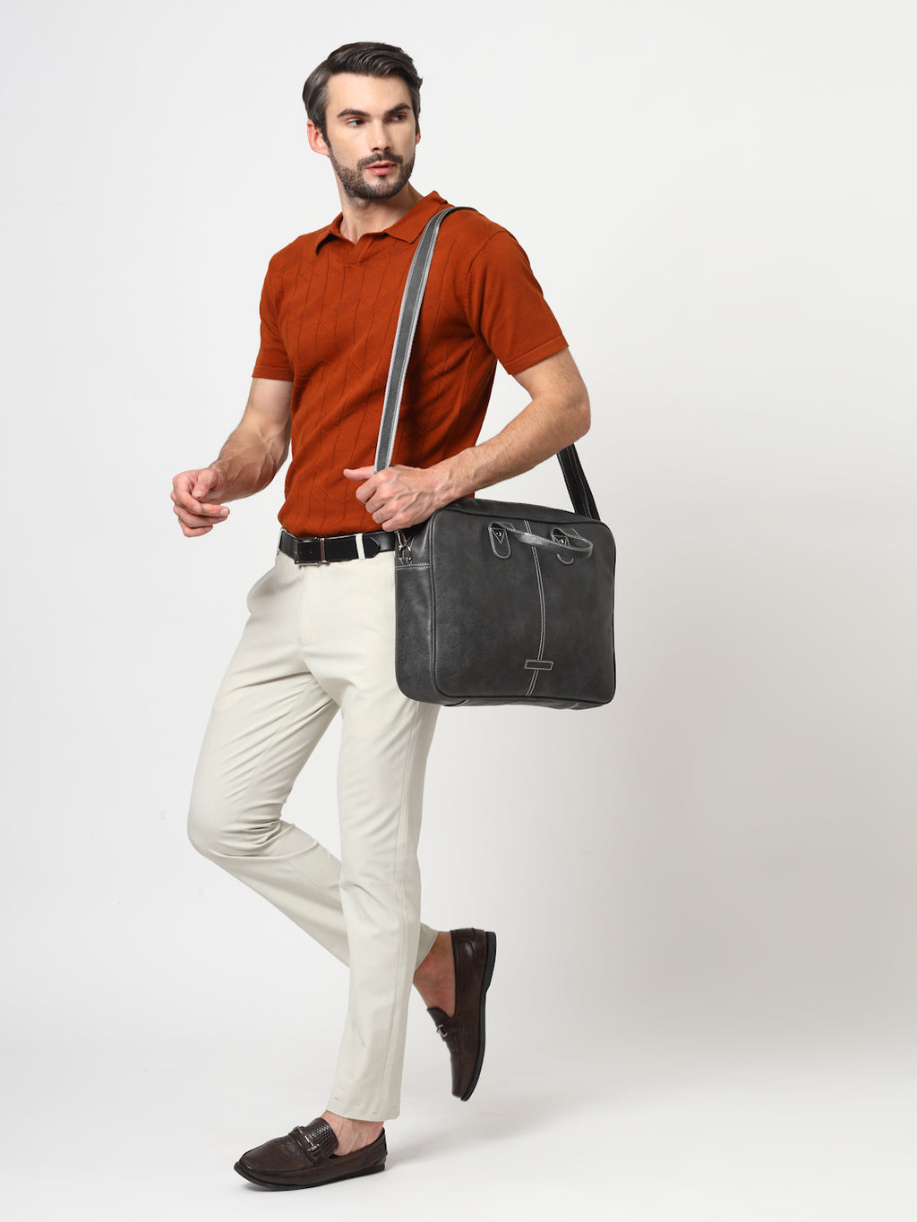 Thomas Scott Men Textured Laptop Bag