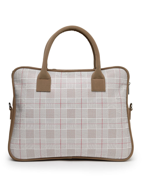 Thomas Scott Men Checked PU Laptop Bag