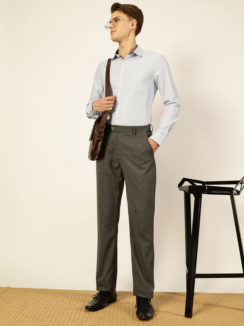 Thomas Scott Men Smart Gingham Checks Opaque Checked Formal Shirt