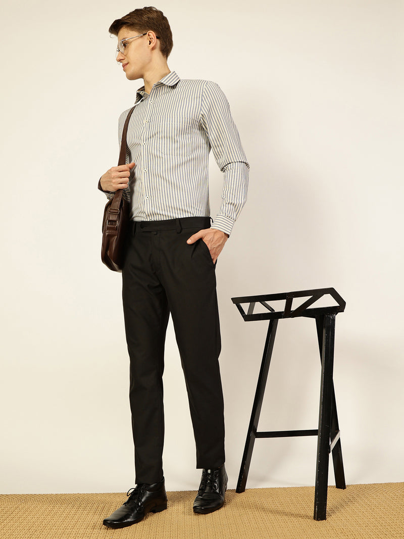 Thomas Scott Men Smart Pinstripes Opaque Striped Formal Shirt