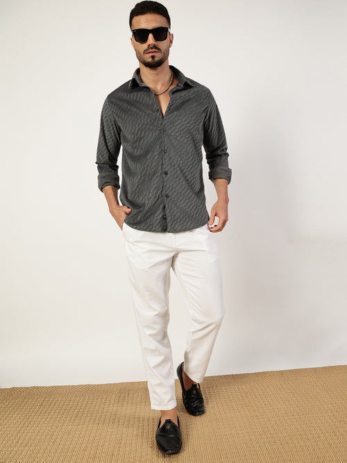 Thomas Scott Men Premium Slim Fit Opaque Casual Shirt
