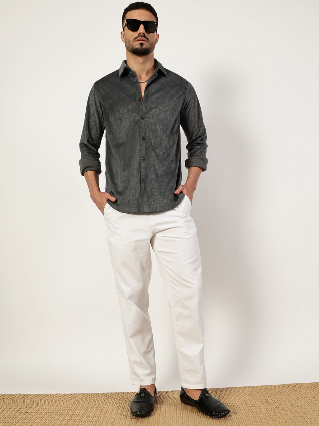 Thomas Scott Men Premium Slim Fit Opaque Casual Shirt