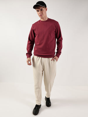 Thomas Scott Men Anti Odour Solid Round Neck Pullover Sweatshirt