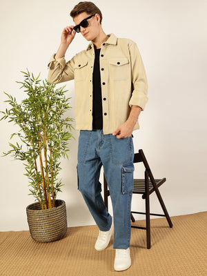 Black Spread Collar Corduroy Anti Odour Jacket