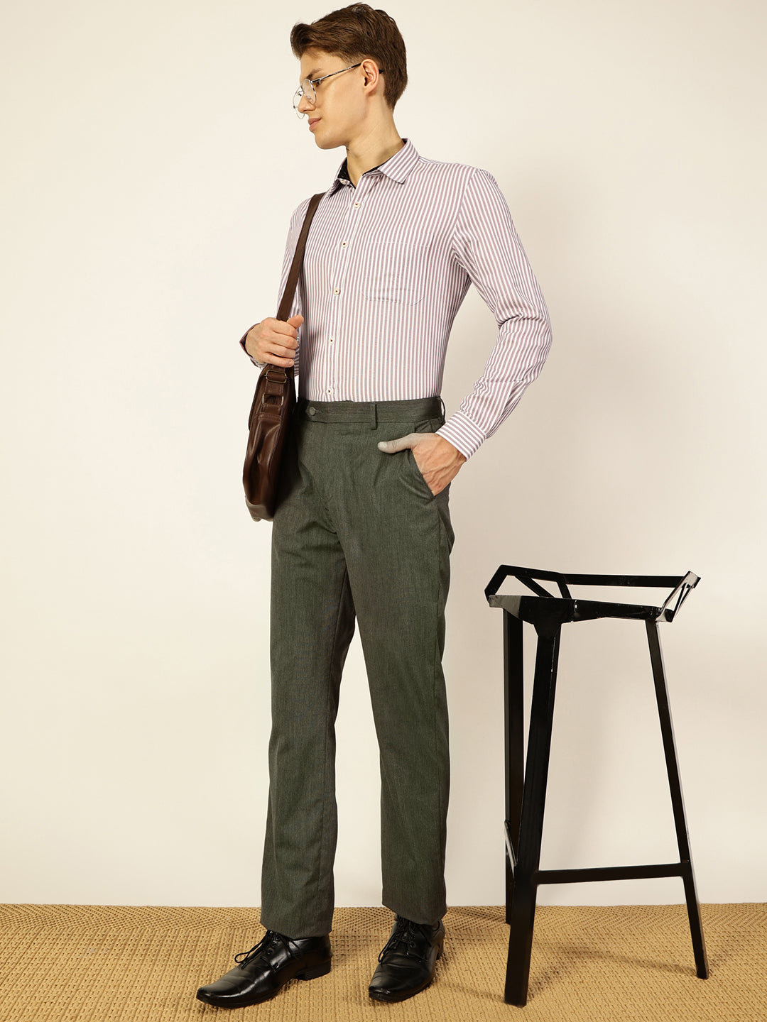Thomas Scott Men Smart Opaque Striped Formal Shirt
