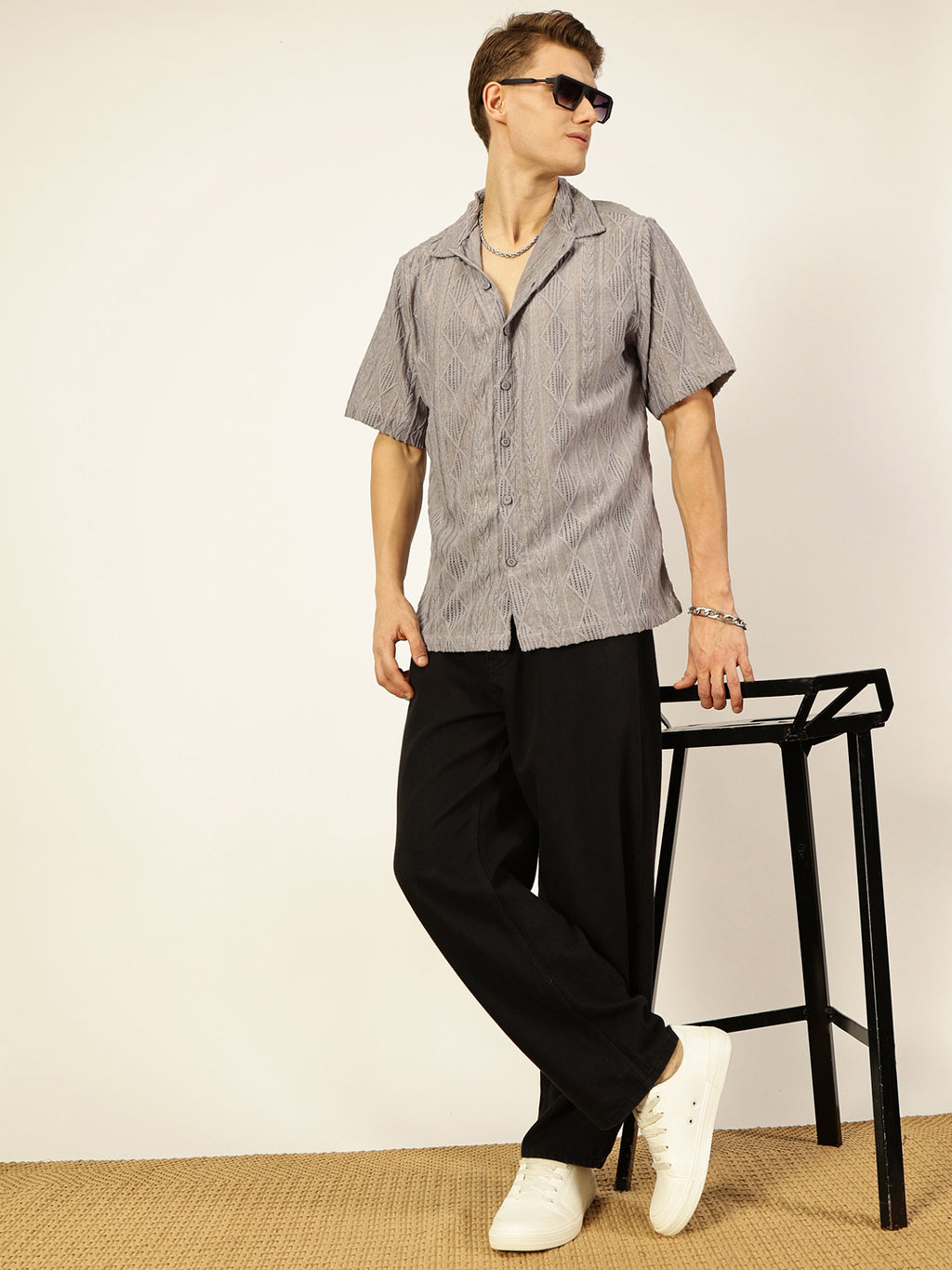 Thomas Scott Men Premium Semi Sheer Casual Shirt