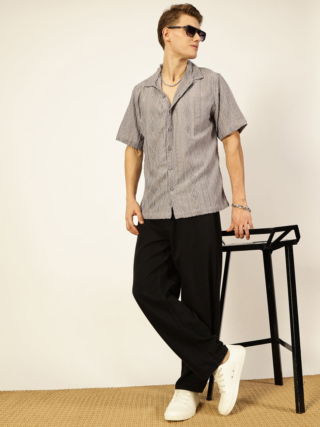 Thomas Scott Men Premium Semi Sheer Casual Shirt