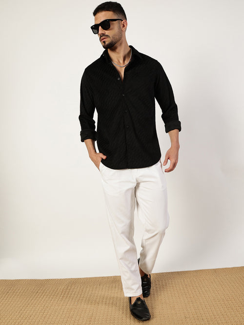 Thomas Scott Men Premium Slim Fit Opaque Casual Shirt