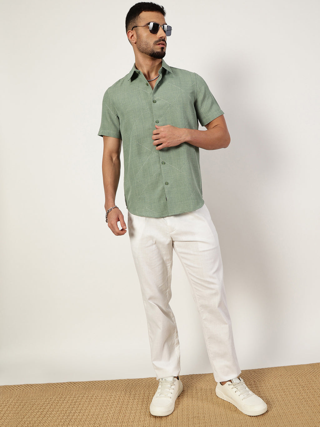 Thomas Scott Men Premium Slim Fit Opaque Casual Shirt
