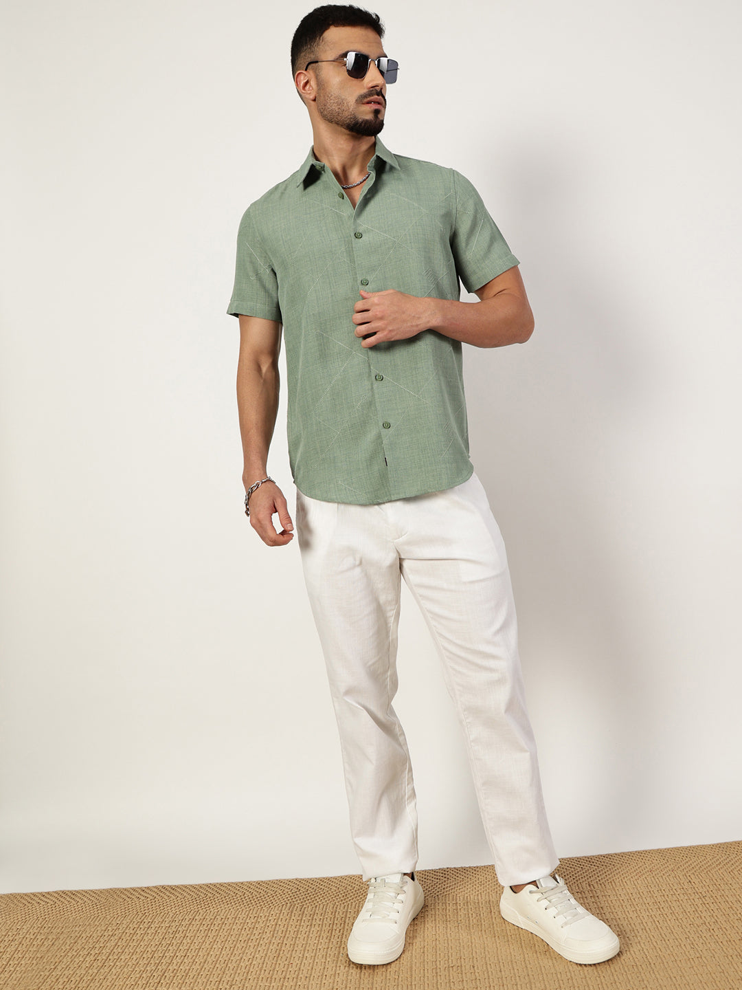 Thomas Scott Men Premium Slim Fit Opaque Casual Shirt
