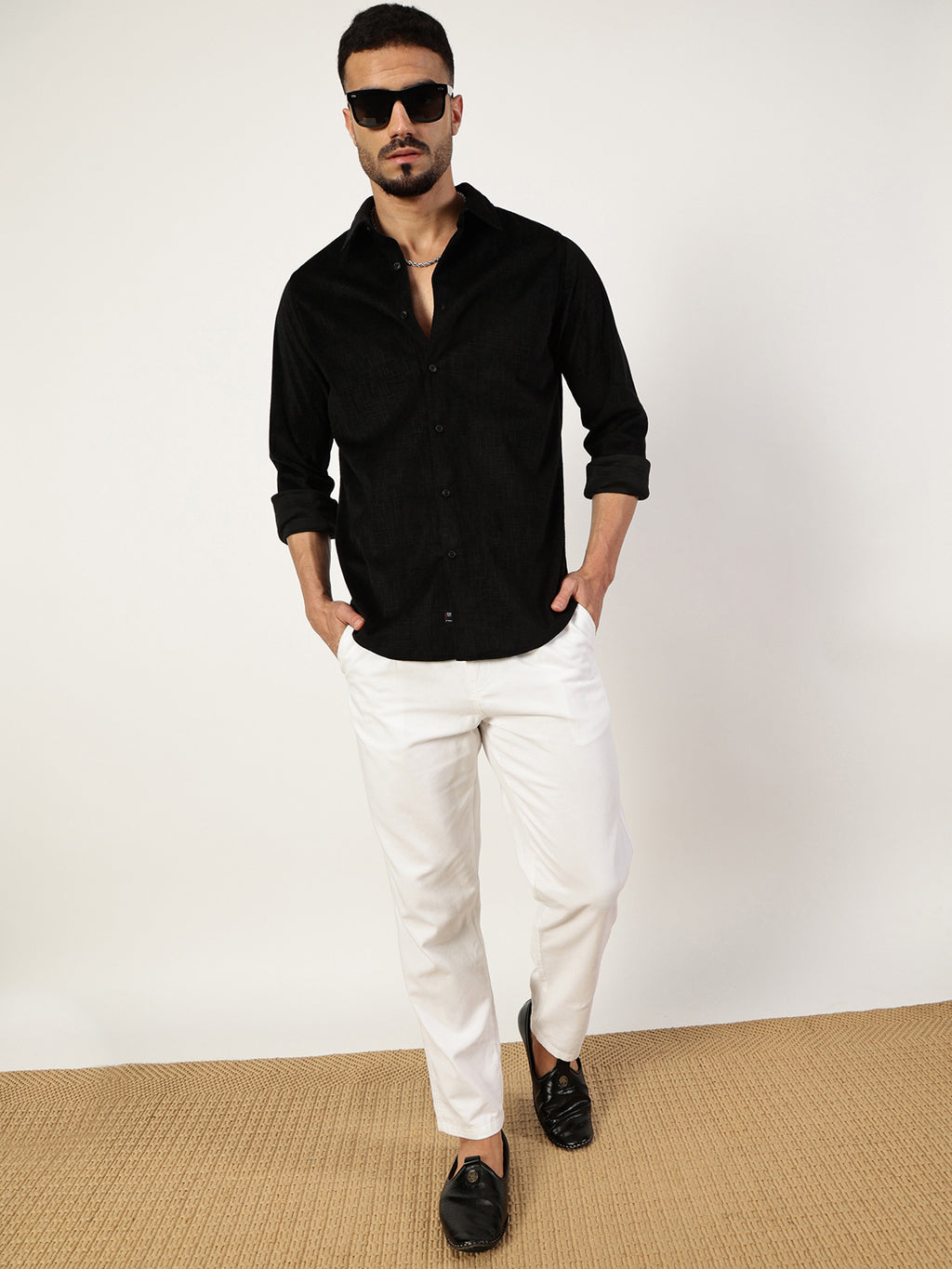 Thomas Scott Men Premium Slim Fit Opaque Casual Shirt