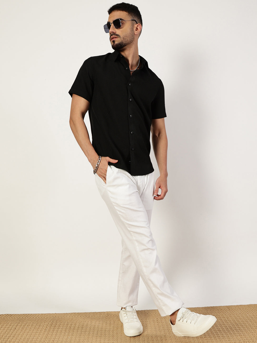 Thomas Scott Men Premium Slim Fit Opaque Casual Shirt