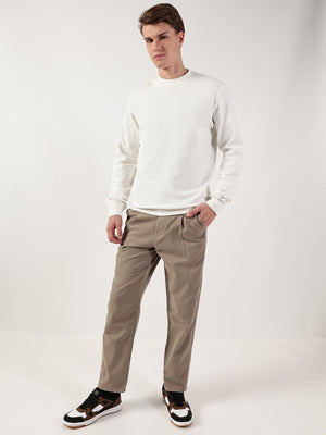 Thomas Scott Men Anti Odour Solid Round Neck Pullover Sweatshirt