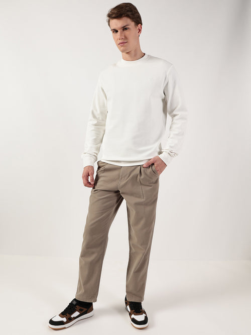 Thomas Scott Men Anti Odour Solid Round Neck Pullover Sweatshirt