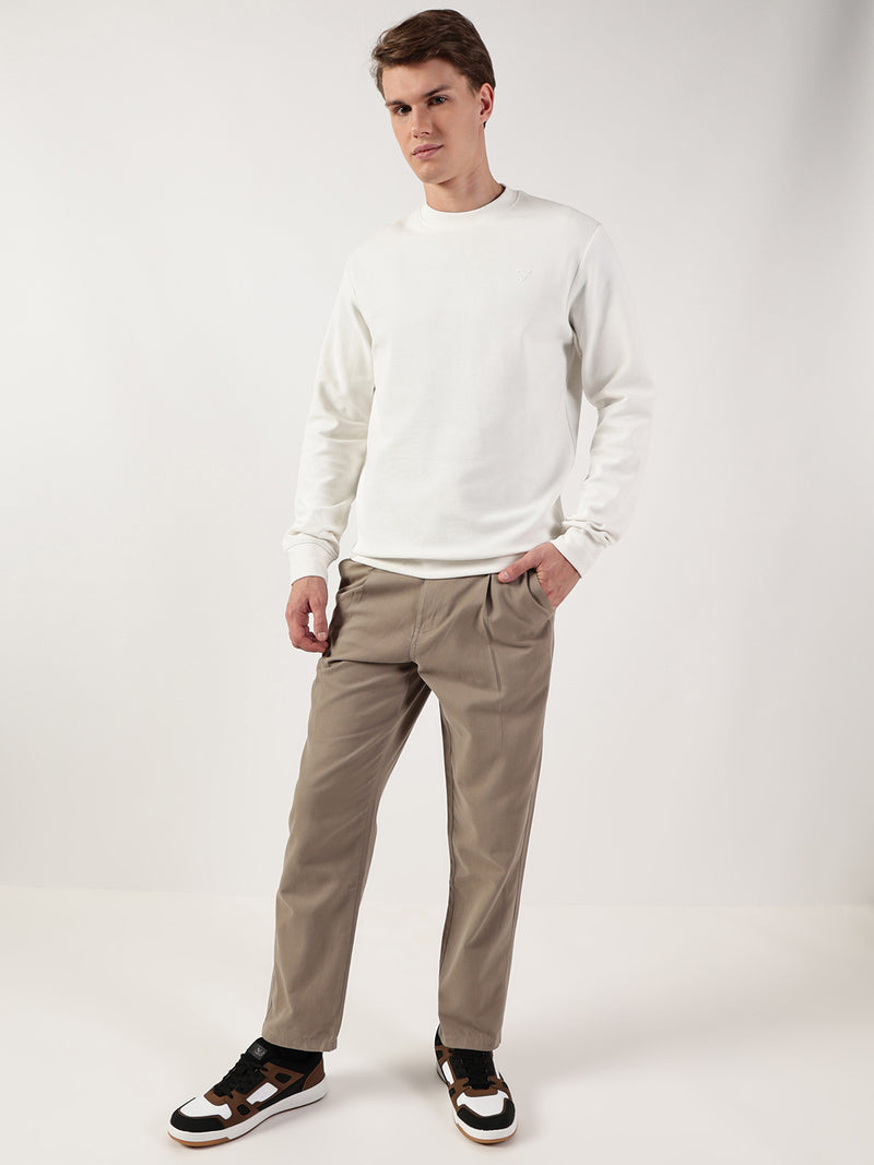 Thomas Scott Men Anti Odour Solid Round Neck Pullover Sweatshirt