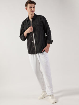 Thomas Scott Men Premium Slim Fit Opaque Corduroy Casual?Shirt
