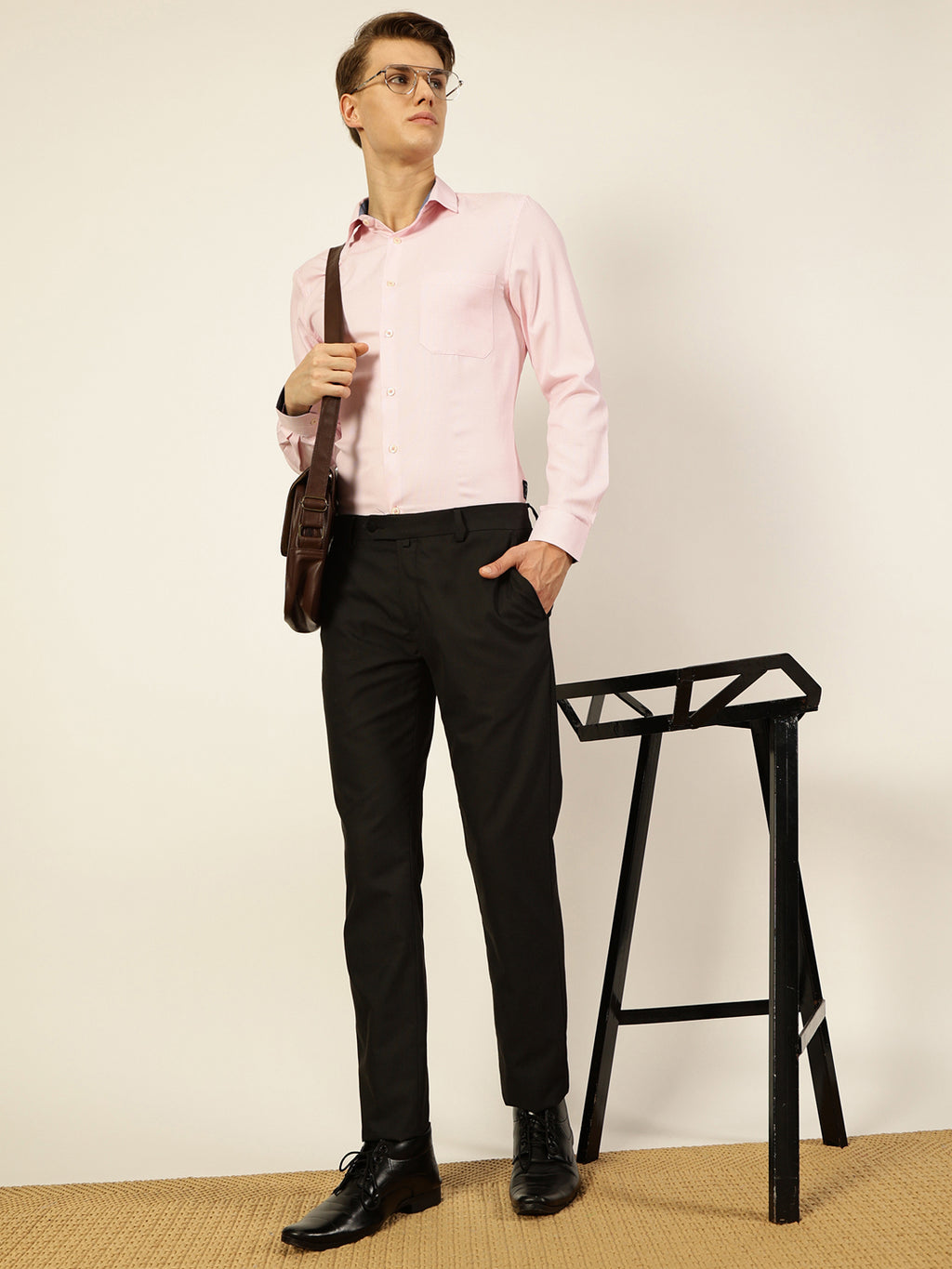 Pink Regular Fit Long Sleeves Checked Shirt