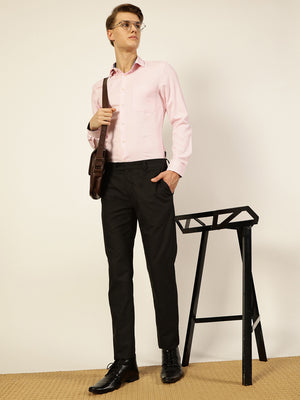 Pink Regular Fit Long Sleeves Checked Shirt