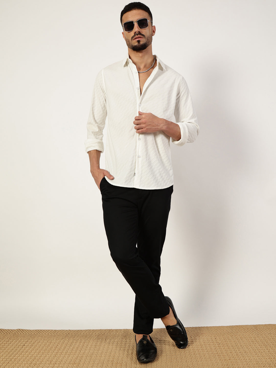 Thomas Scott Men Premium Slim Fit Opaque Casual Shirt