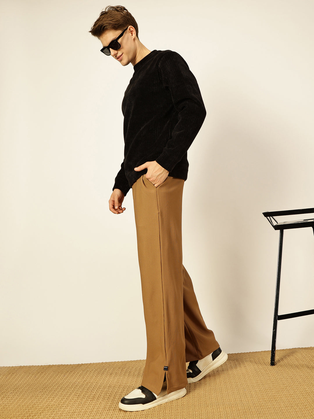 Thomas Scott Men Smart Loose Fit Parallel Trousers