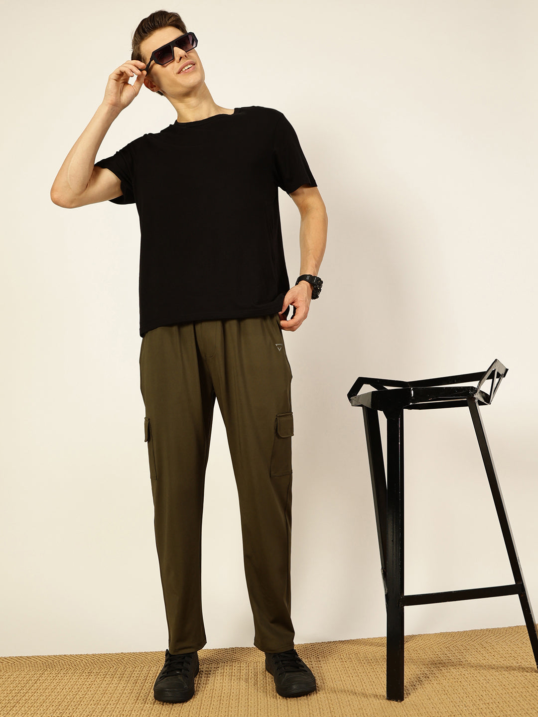 Thomas Scott Men Olive Mid-Rise Regular Fit Track Pant