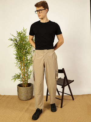 Thomas Scott Men Smart Loose Fit Easy Wash Cargos Trousers