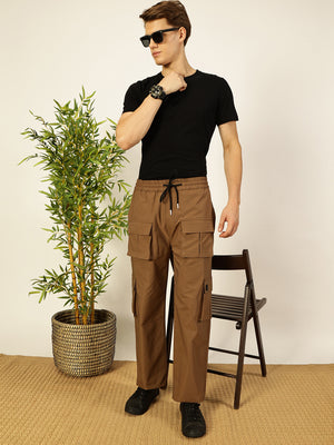 Thomas Scott Men Smart Loose Fit Wrinkle Free Cargos Trousers