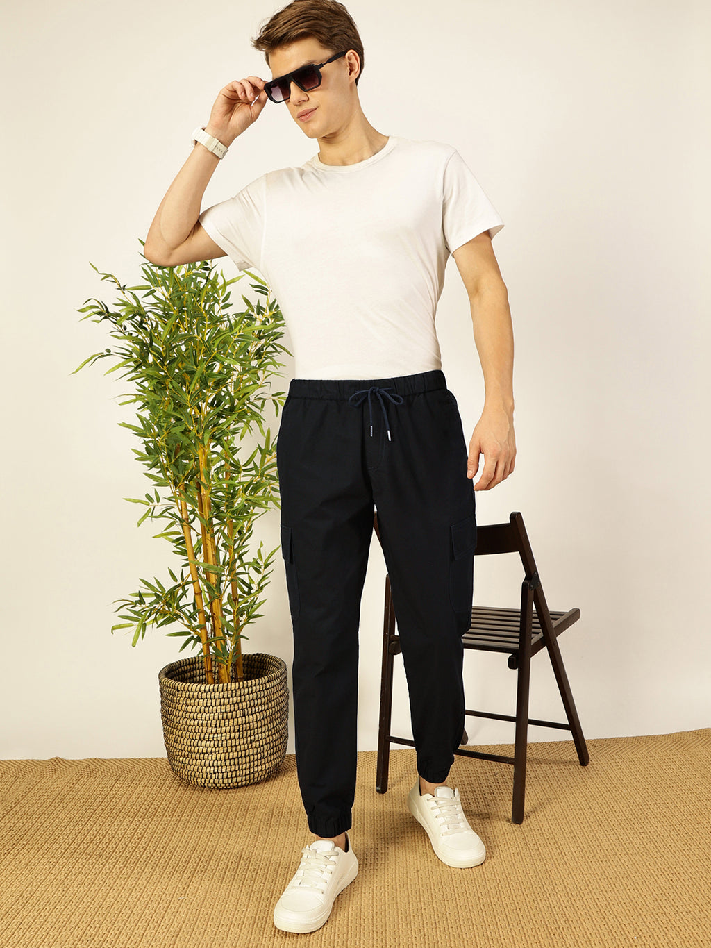 Thomas Scott Men Smart Slim Fit Cargos Trousers