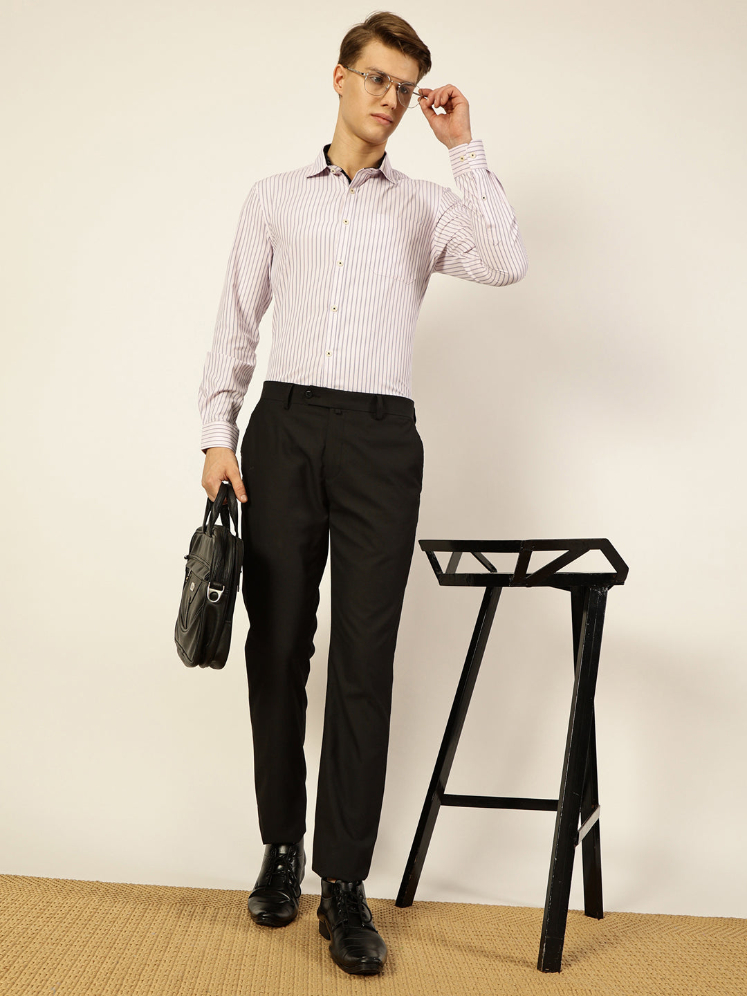 Thomas Scott Men Smart Opaque Striped Formal Shirt