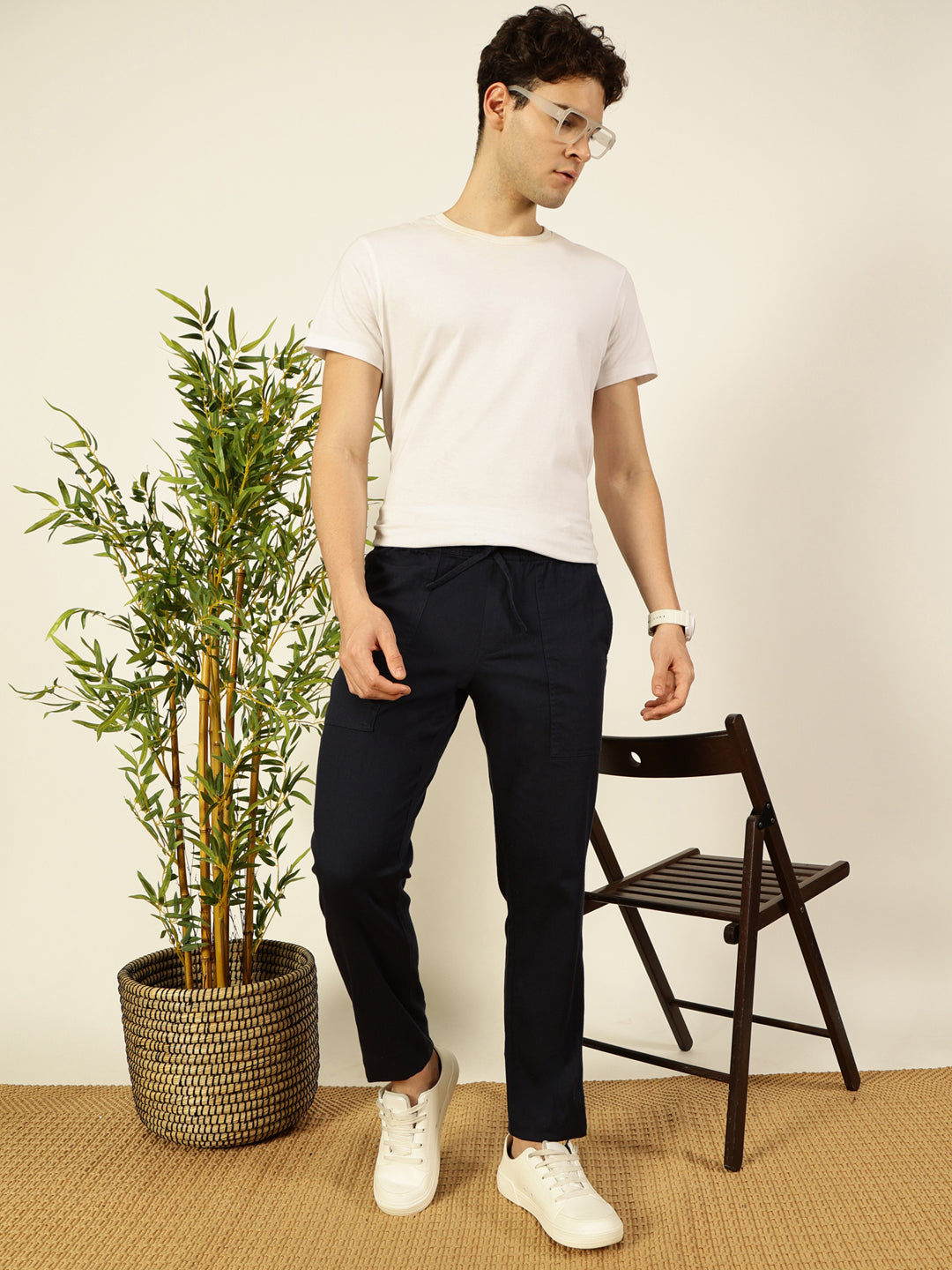 Thomas Scott Men Solid Smart Slim Fit Trousers