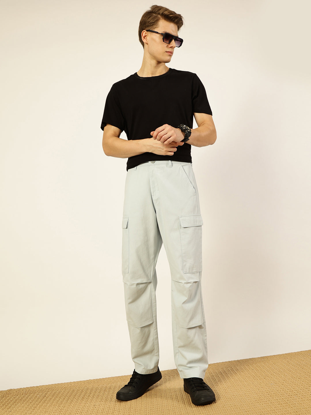 Thomas Scott Men Classic Straight Fit Cargos Trousers