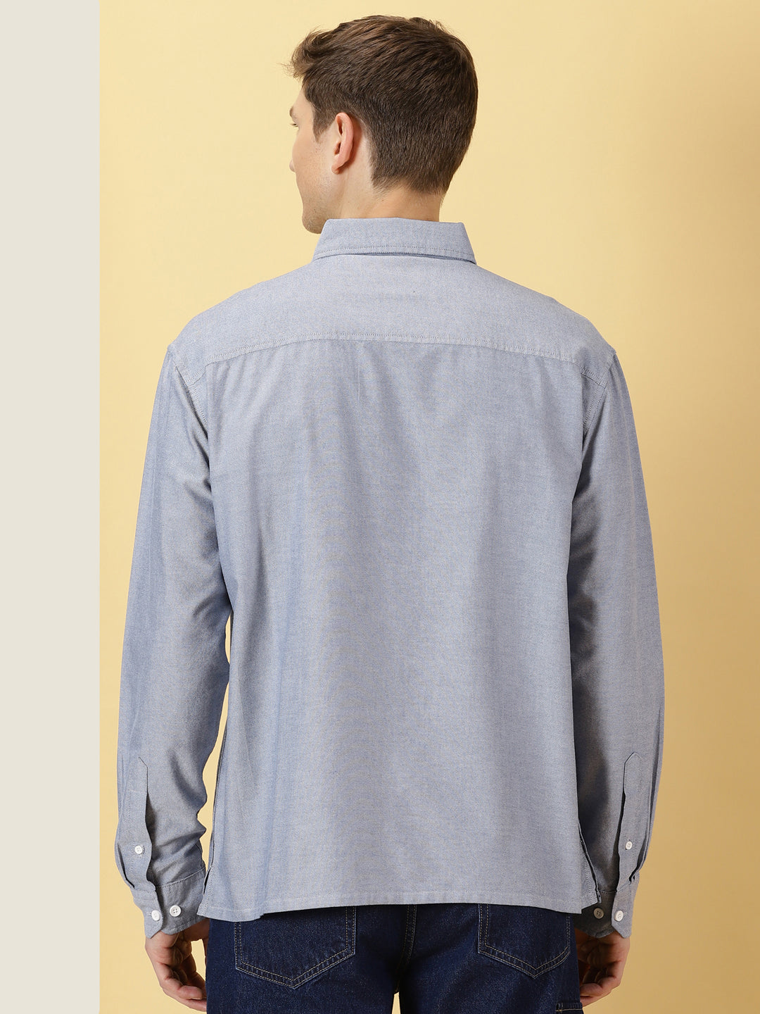 Thomas Scott Men Button-Down Collar Premium Regular Opaque Cotton Casual Shirt