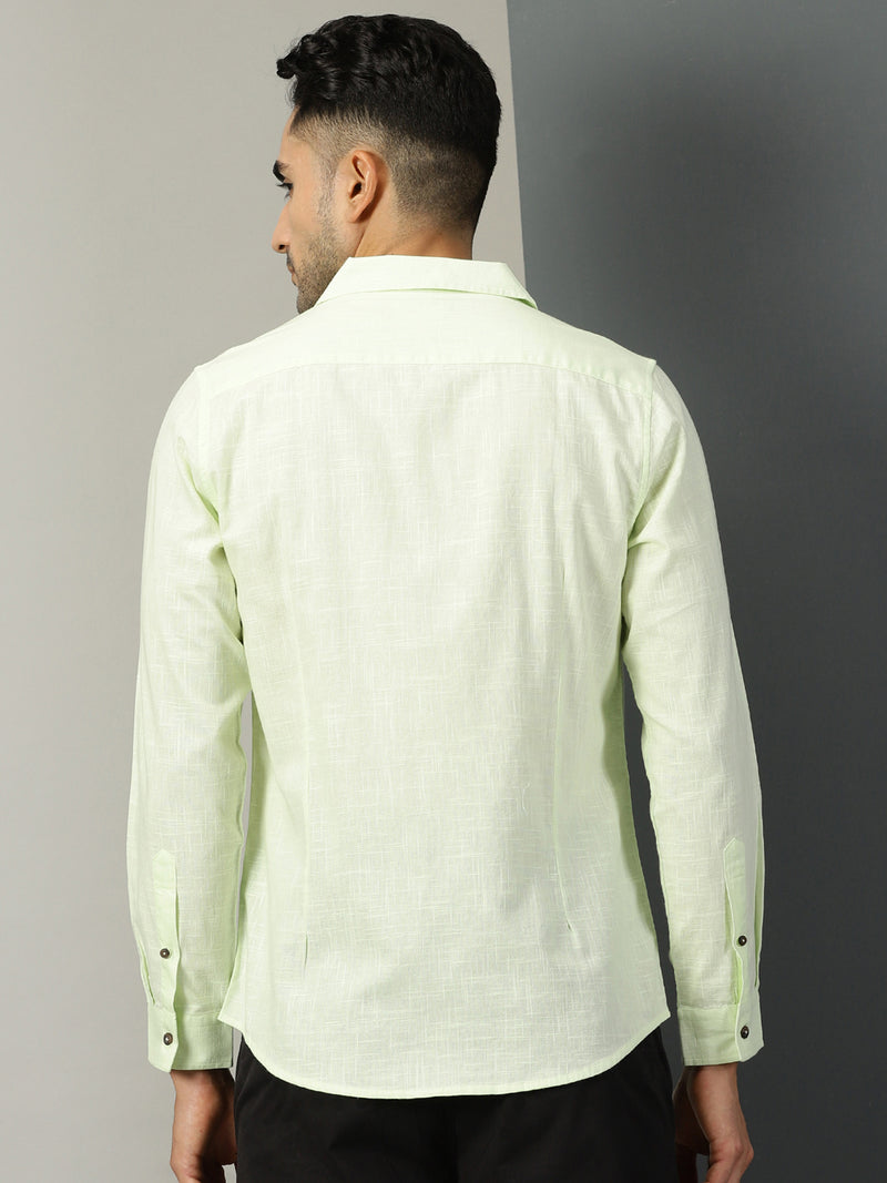 Thomas Scott Men Classic Cuban Collar Cotton Linen Casual Shacket