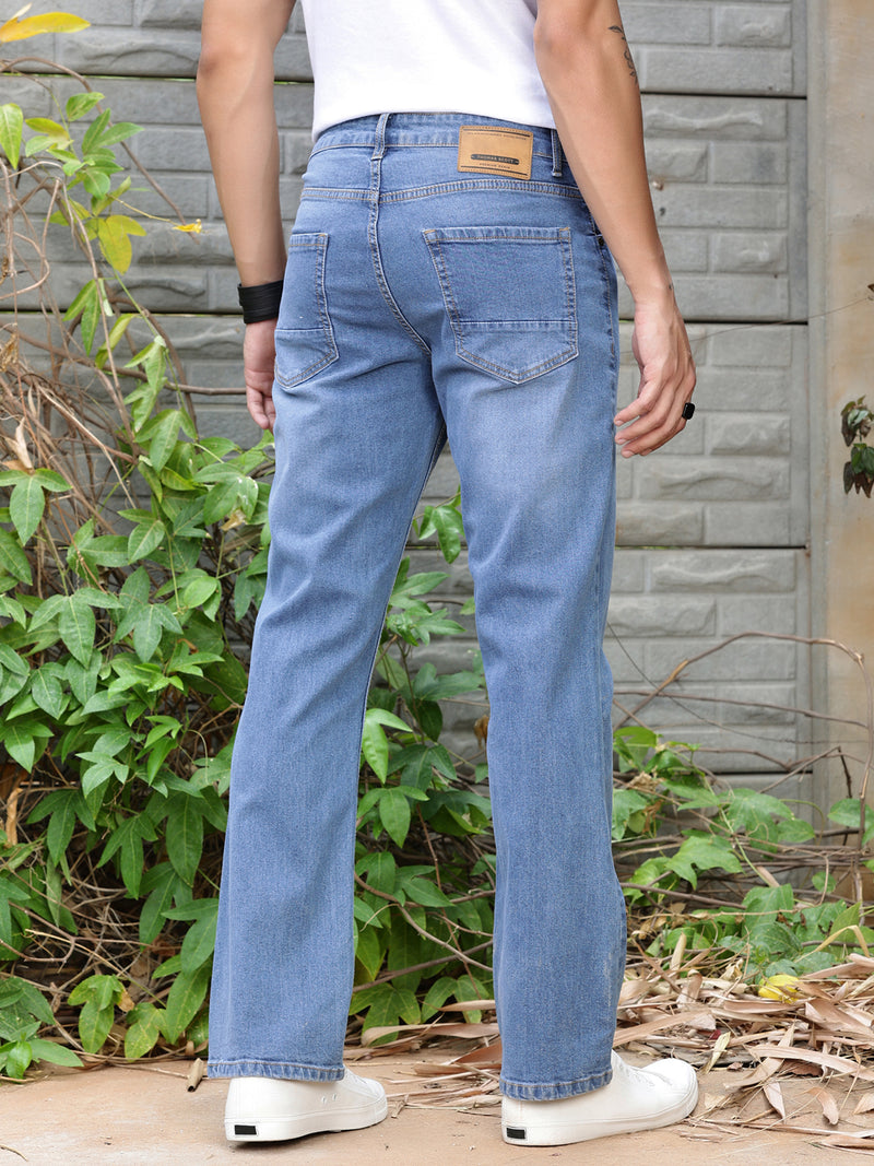Thomas Scott Men Smart Bootcut Light Fade Stretchable Jeans