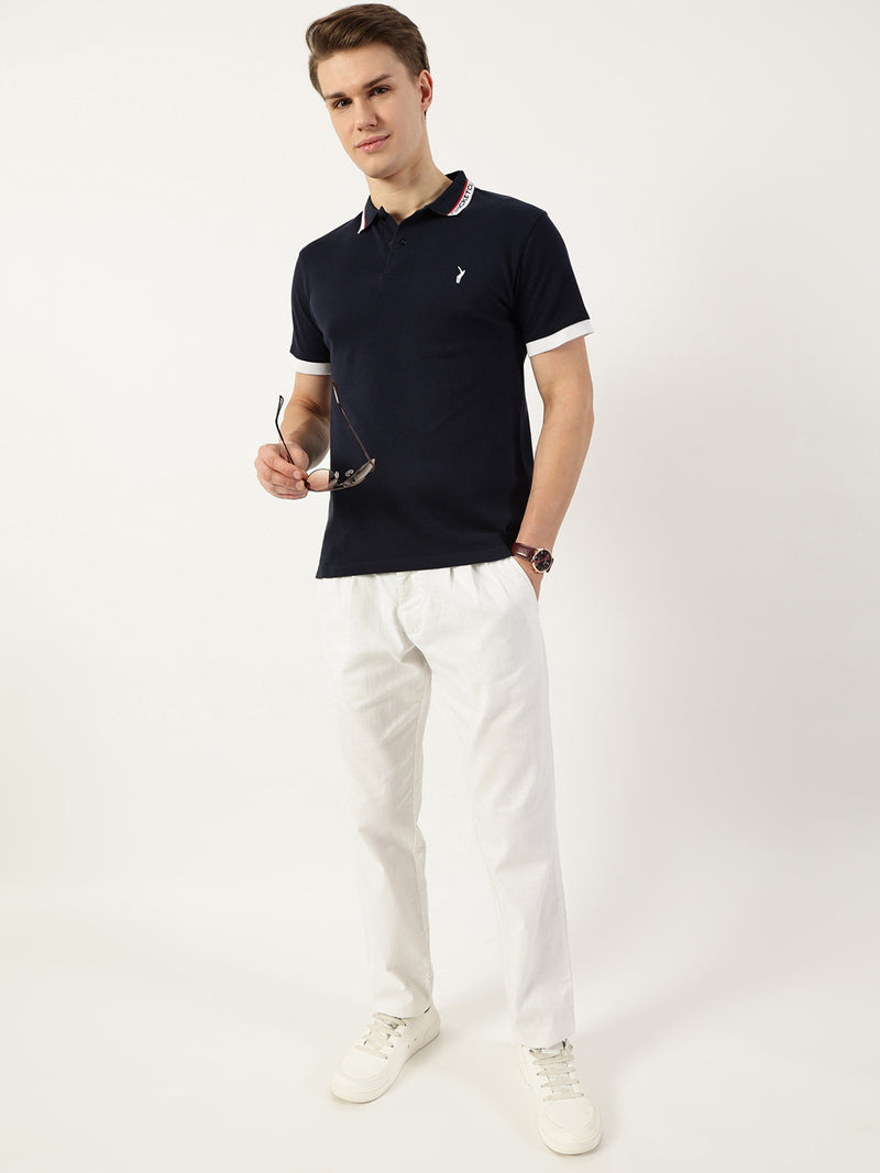 Thomas Scott Men Navy Polo Collar T-shirt