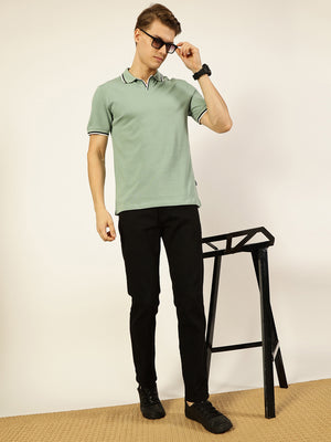 Thomas Scott Men Pista Solid Polo Collar Cotton T-shirt