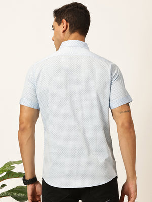 Thomas Scott Men Sky Blue Premium Gingham Checks Opaque Checked Casual Shirt