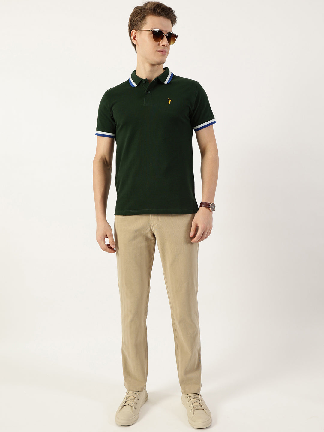 Thomas Scott Men Fawn Smart Easy Wash Chinos Trousers