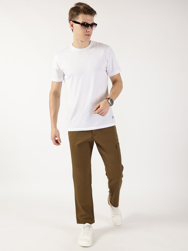 Thomas Scott Men Khaki Smart Regular Fit Mid-Rise Chinos