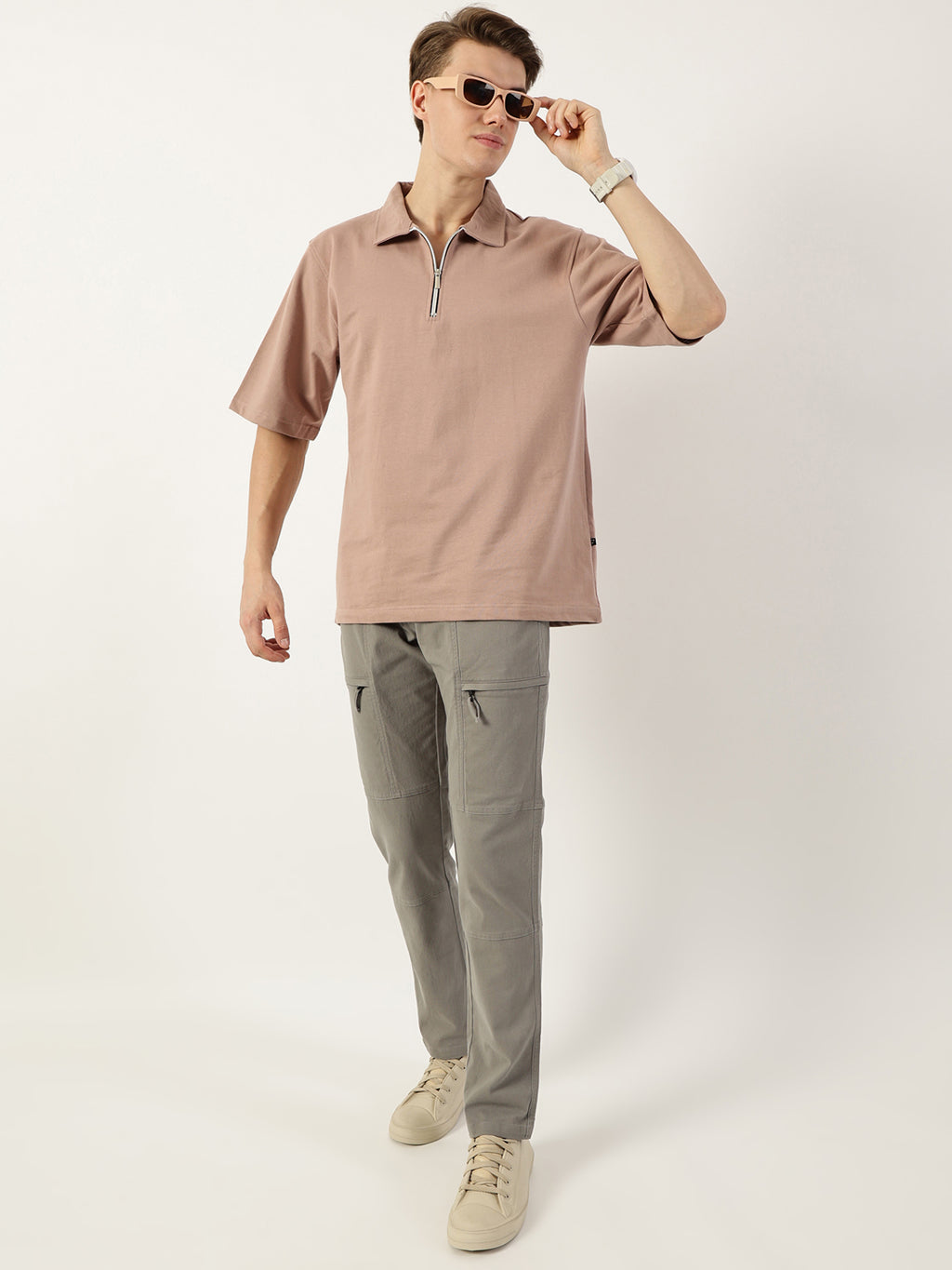 Thomas Scott Men Grey Smart Easy Wash Regular Fit Mid-Rise Cargos