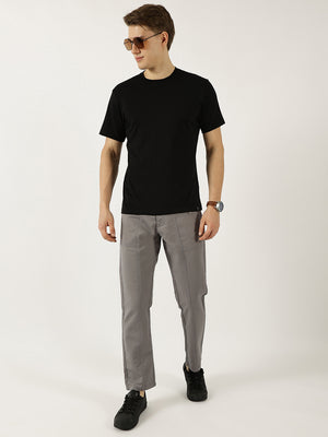 Thomas Scott Men Dark Grey Smart Easy Wash Cargos Trousers