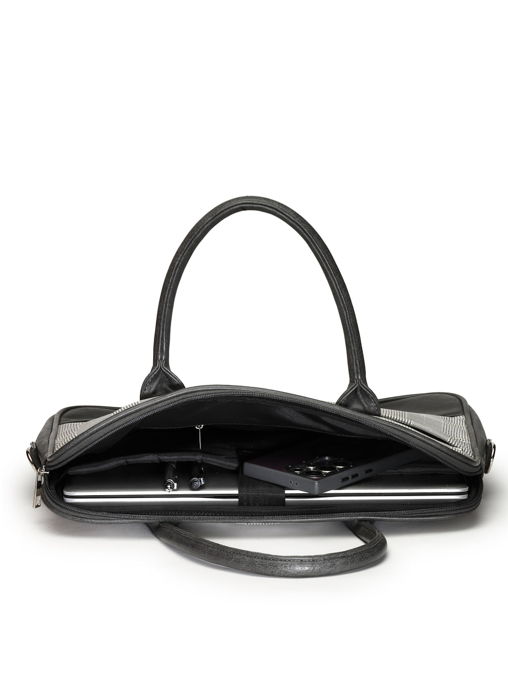 Thomas Scott Men Checked PU Laptop Bag