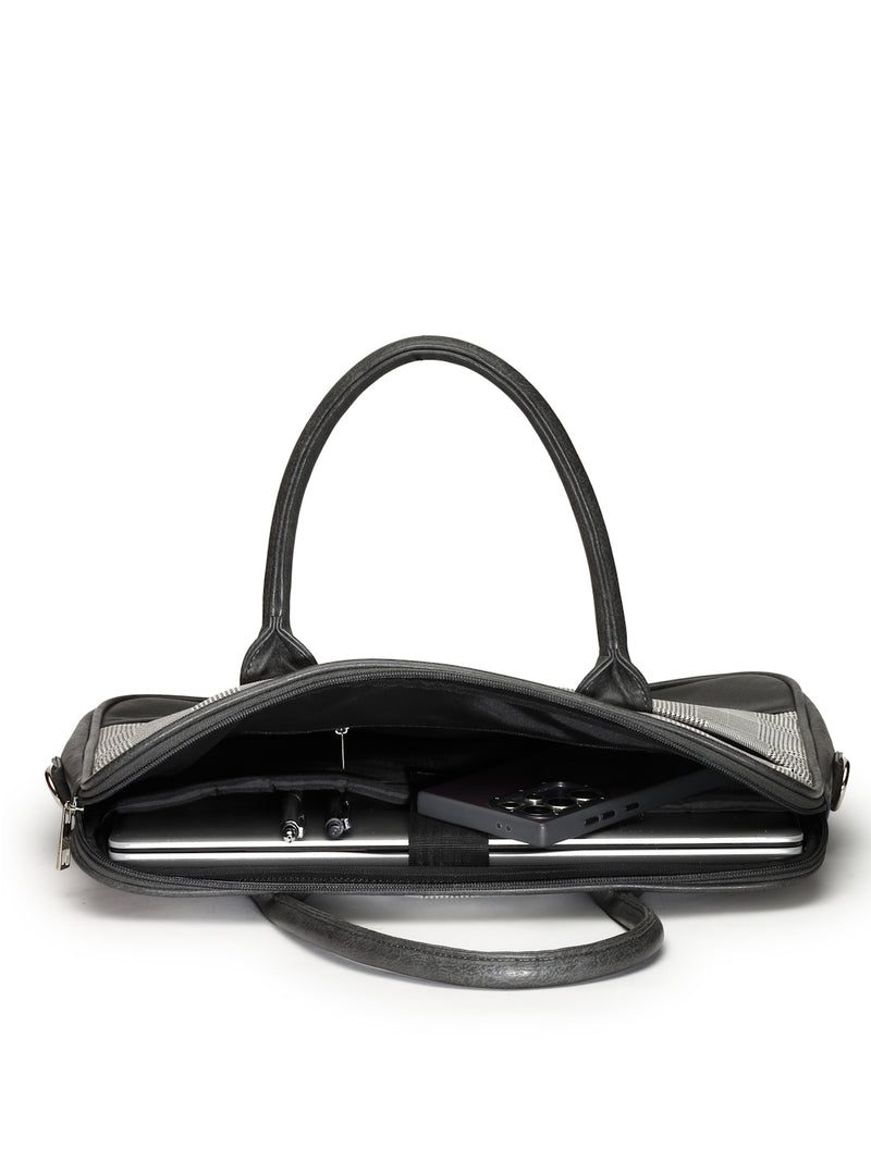 Thomas Scott Men Checked PU Laptop Bag